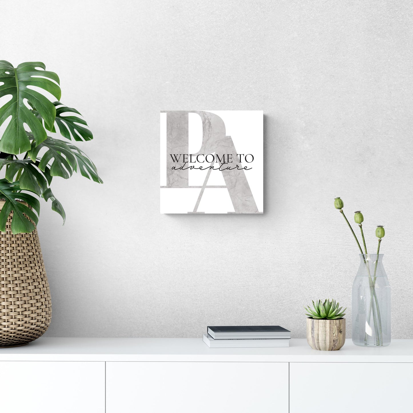 Minimalistic B&W Pennsylvania Adventure Quip | Wood Sign | Eaches | Min 2