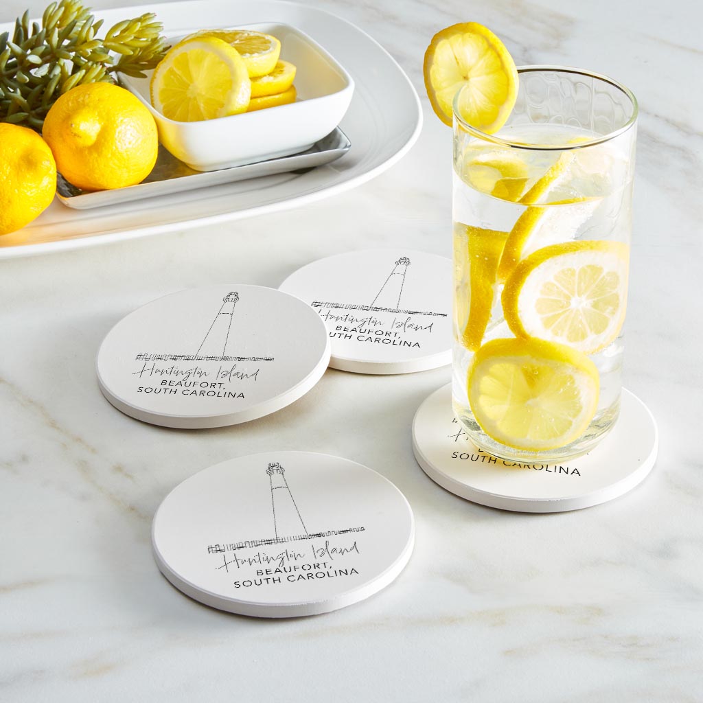 Huntington Island Lighthouse | Absorbent Coasters | Set of 4 | Min 2