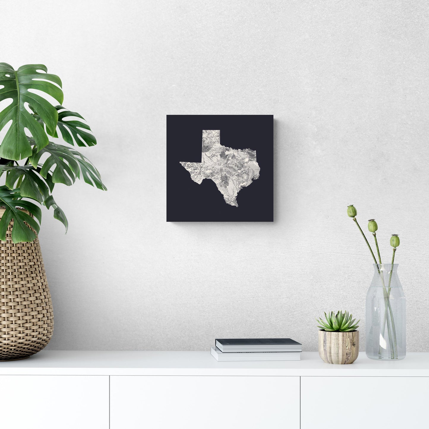Modern Minimalist Texas Metal State Shape | Wood Sign | Eaches | Min 2