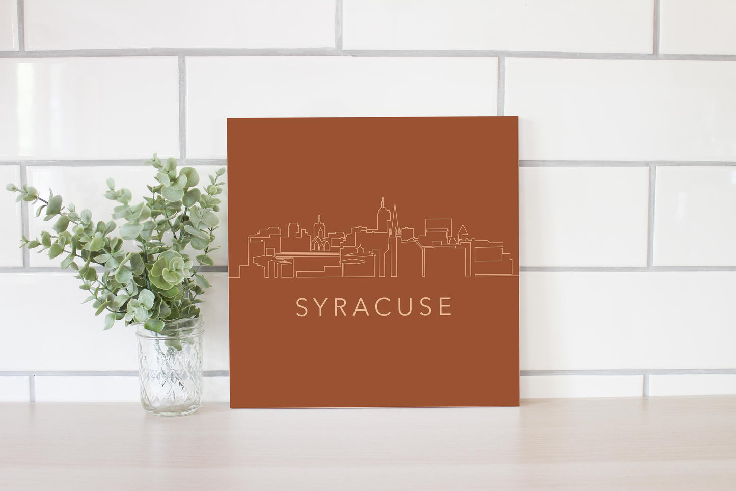 Modern Minimalist New York Syracuse Skyline | Wood Sign | Eaches | Min 2
