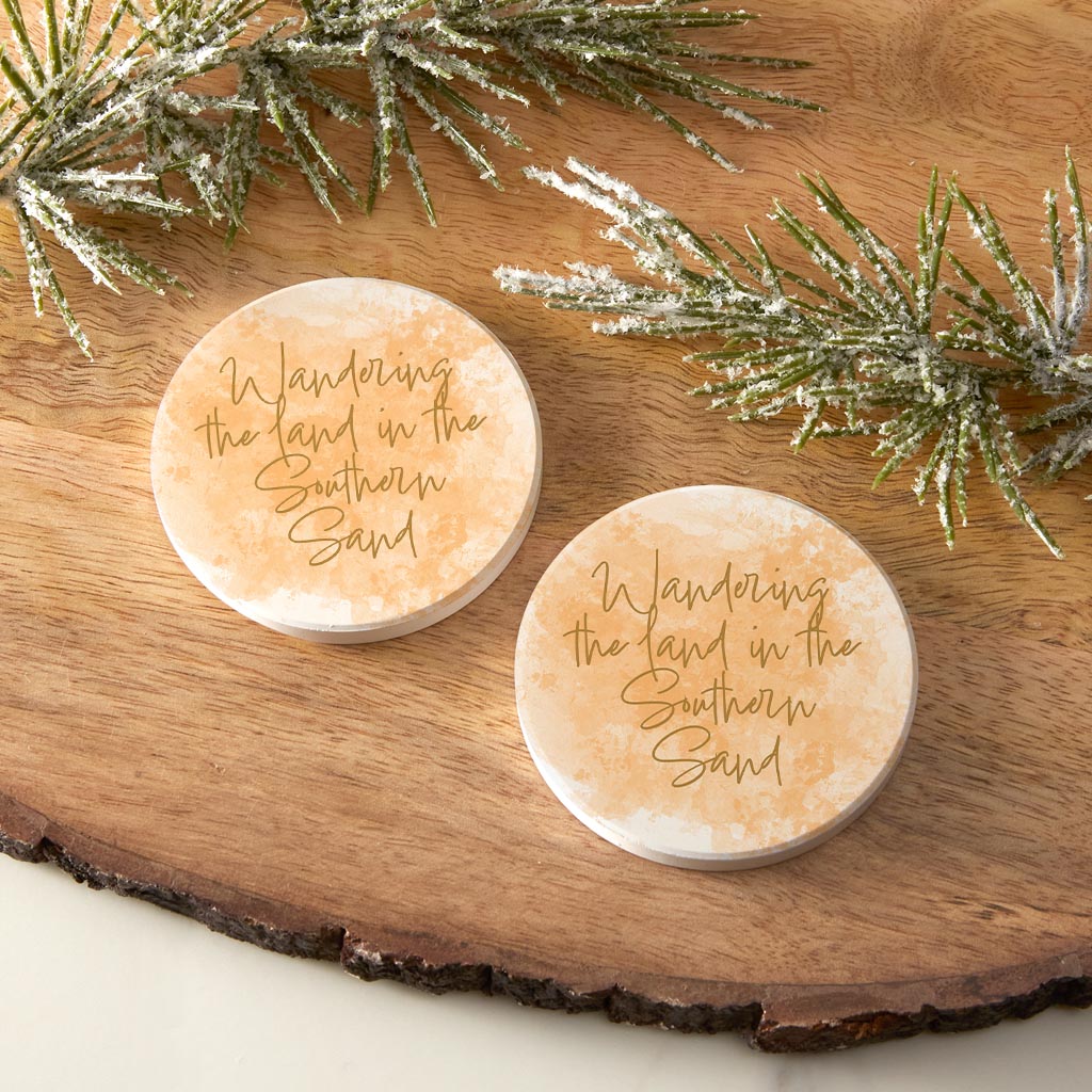 Wandering The Land Water Color| Absorbent Car Coasters | Set of 2 | Min 4