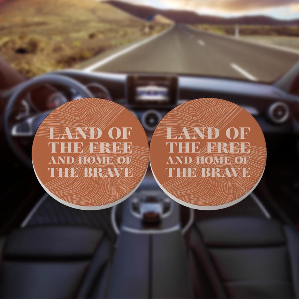 Modern Minimalist New York Free Brave | Absorbent Car Coasters | Set of 2 | Min 4