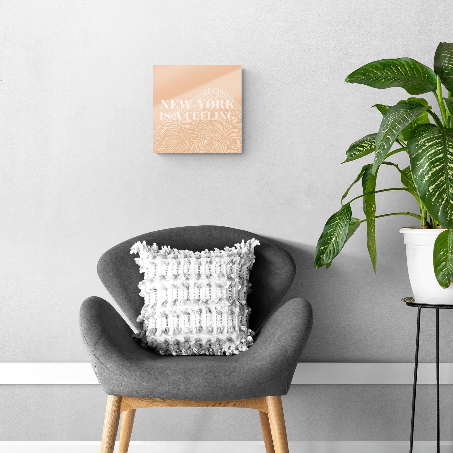 Modern Minimalist New York Is A Feeling | Hi-Def Glass Art | Eaches | Min 1