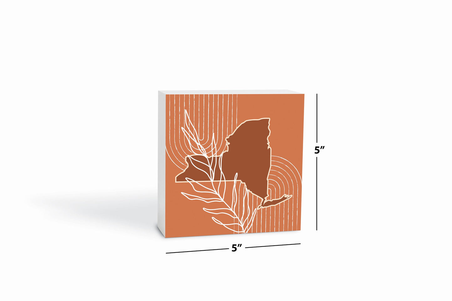 Modern Minimalist New York Shape And Leaf | Wood Block | Eaches | Min 4