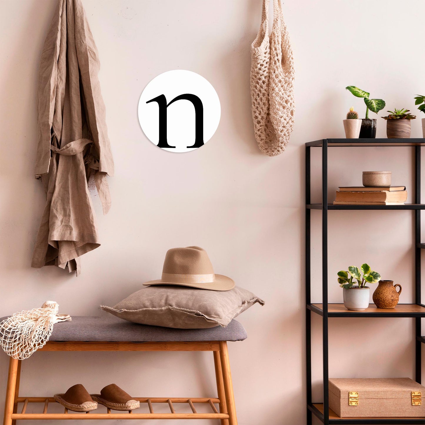 Minimalist Monogram N | Wood Sign | Eaches | Min 1