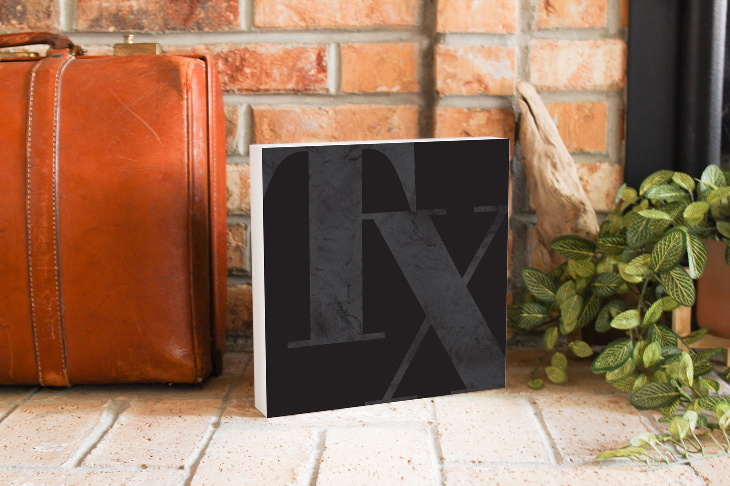 Modern Black Texas Initials | Wood Block | Eaches | Min 2