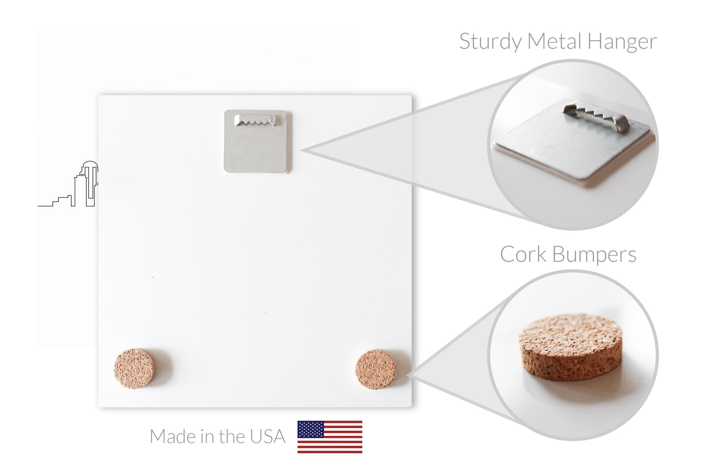 Minimalist B&W Missouri St Louis Skyline | Hi-Def Glass Art | Eaches | Min 2