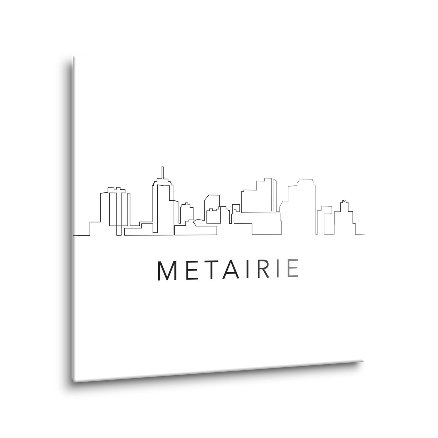 Modern Louisiana Metairie City Line Drawing | Hi-Def Glass Art | Eaches | Min 2