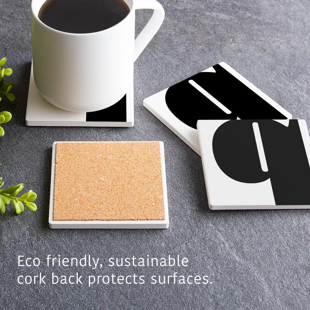 Fun Chunky Monogram Q | Absorbent Coasters | Set of 4 | Min 2