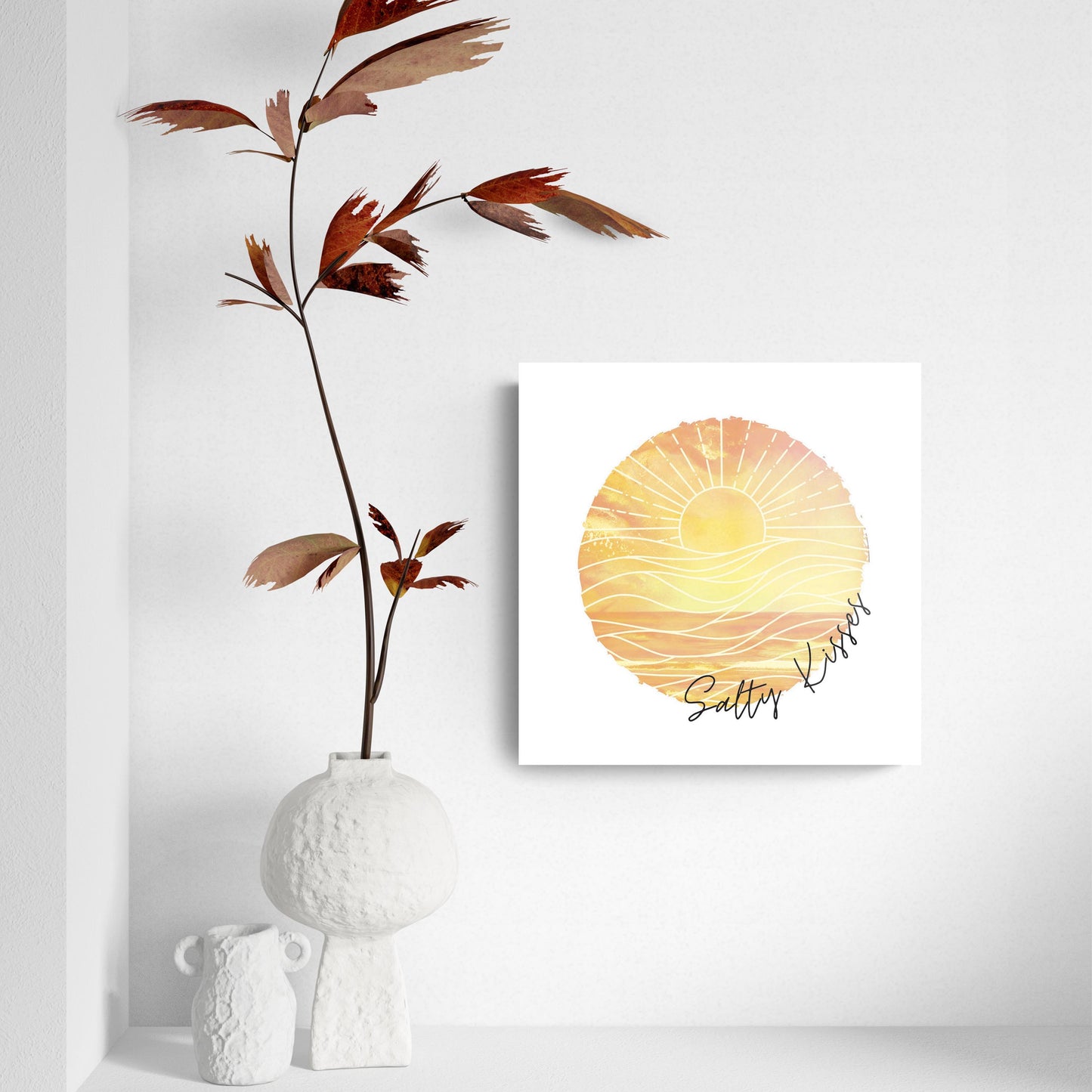 Salty Kisses Orange Art | Hi-Def Glass Art | Eaches | Min 2