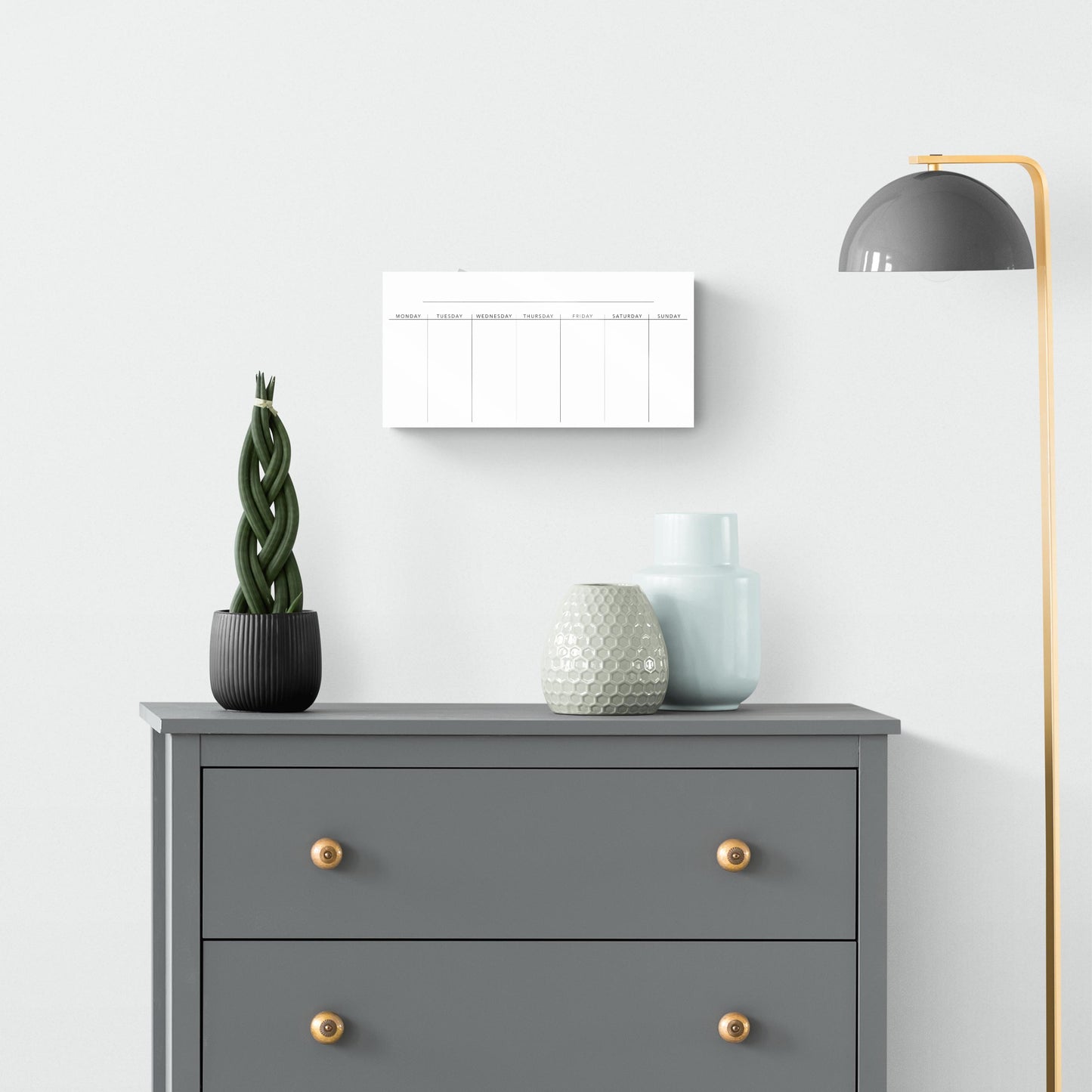 Minimalist Weekly Planner| Hi-Def Glass Art | Eaches | Min 2