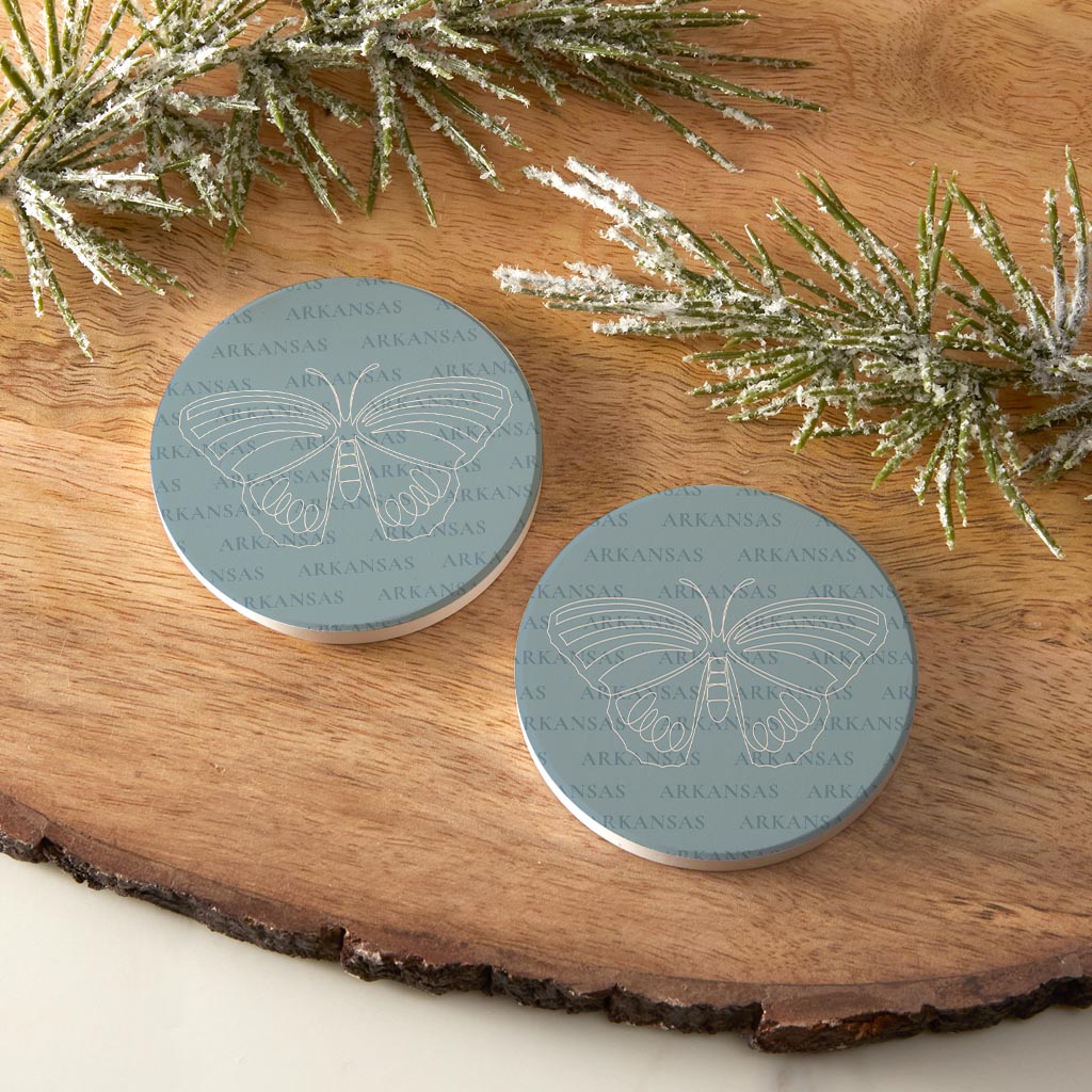 Modern Minimalist Ar Diana Fritillary Butterfly| Absorbent Car Coasters | Set of 2 | Min 4