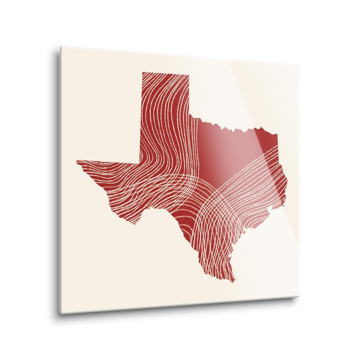 Modern Minimalist Texas Fluid Line State Shape | Hi-Def Glass Art | Eaches | Min 1