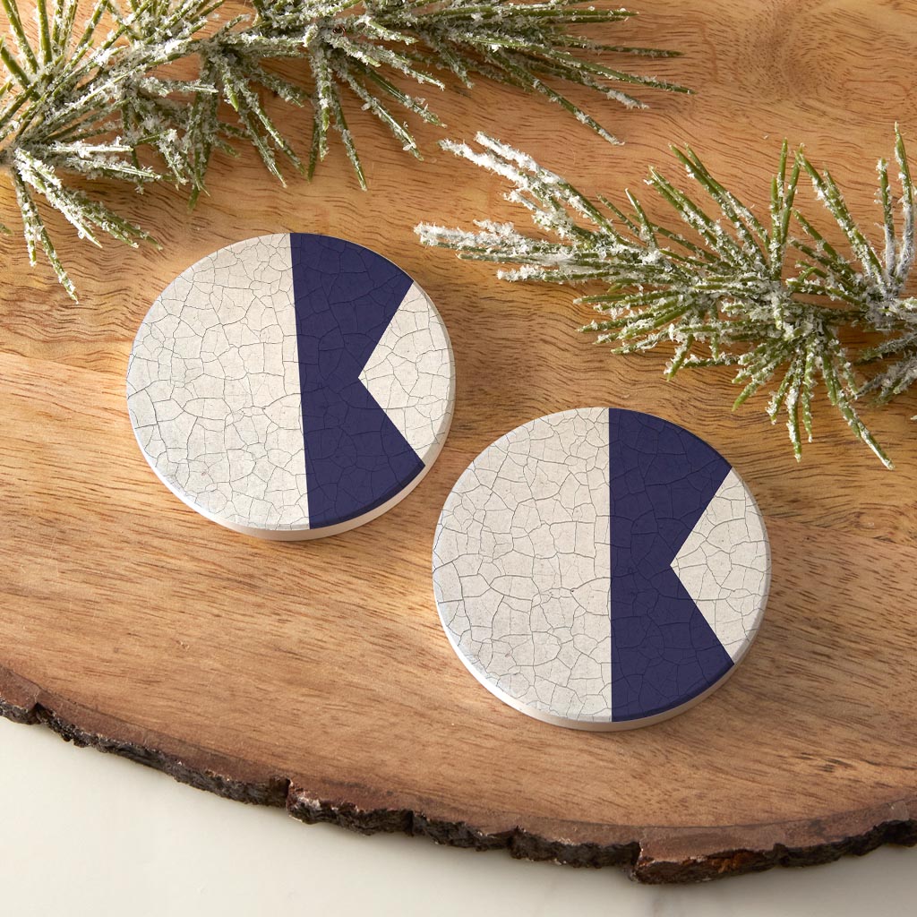 Nautical Flag Alfa| Absorbent Car Coasters | Set of 2 | Min 4