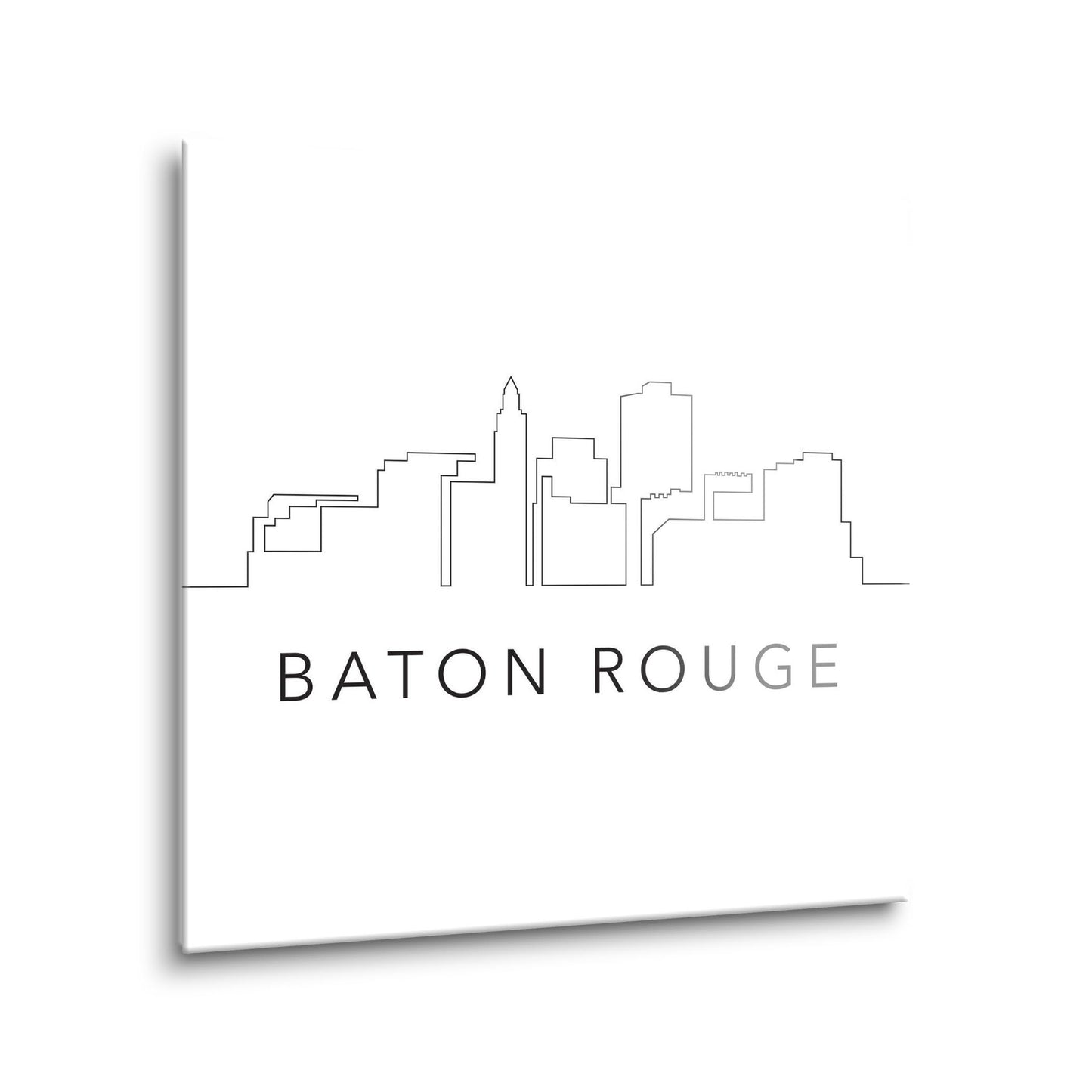 Modern Louisiana Baton Rouge City Line Drawing | Hi-Def Glass Art | Eaches | Min 1