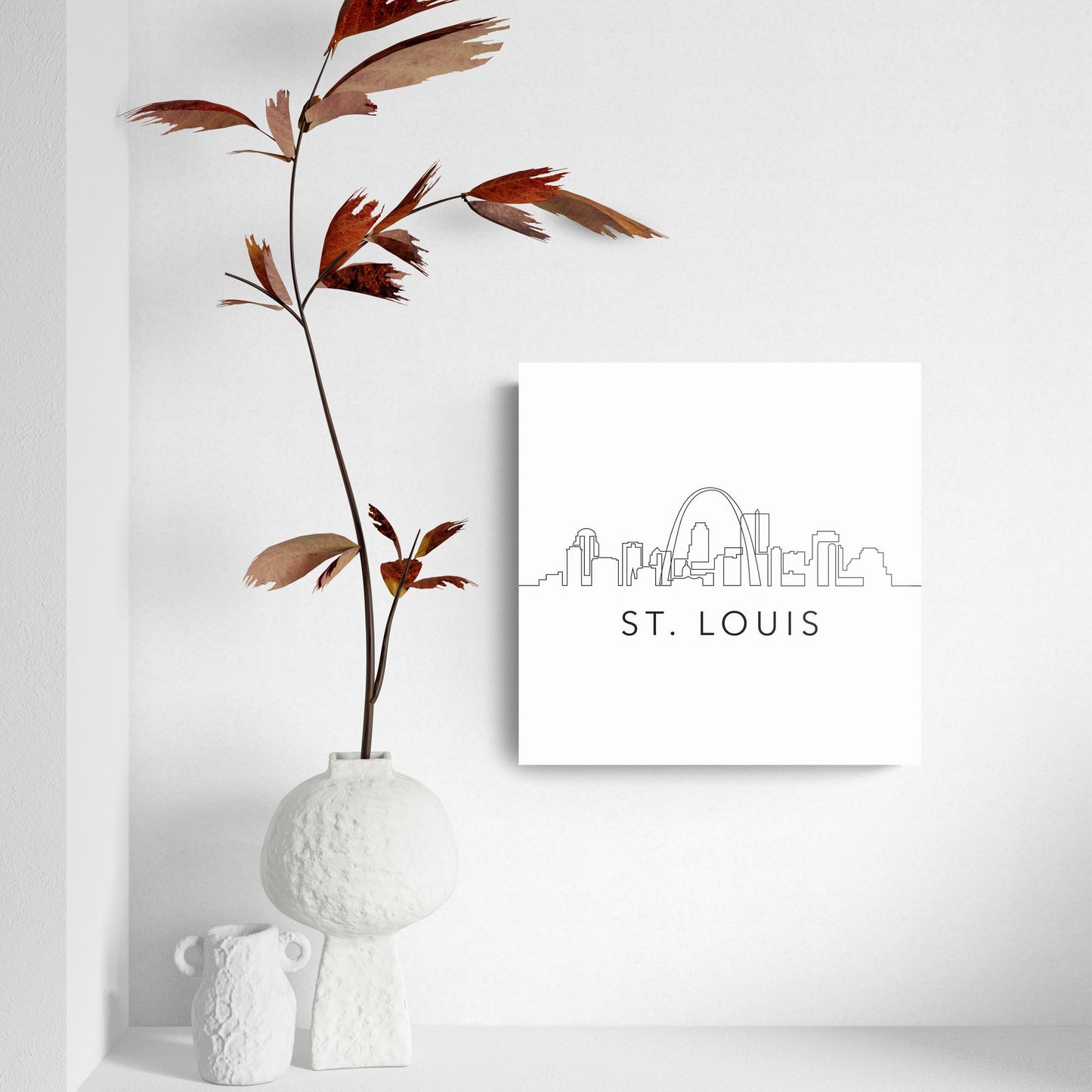 Minimalist B&W Missouri St Louis Skyline | Hi-Def Glass Art | Eaches | Min 2