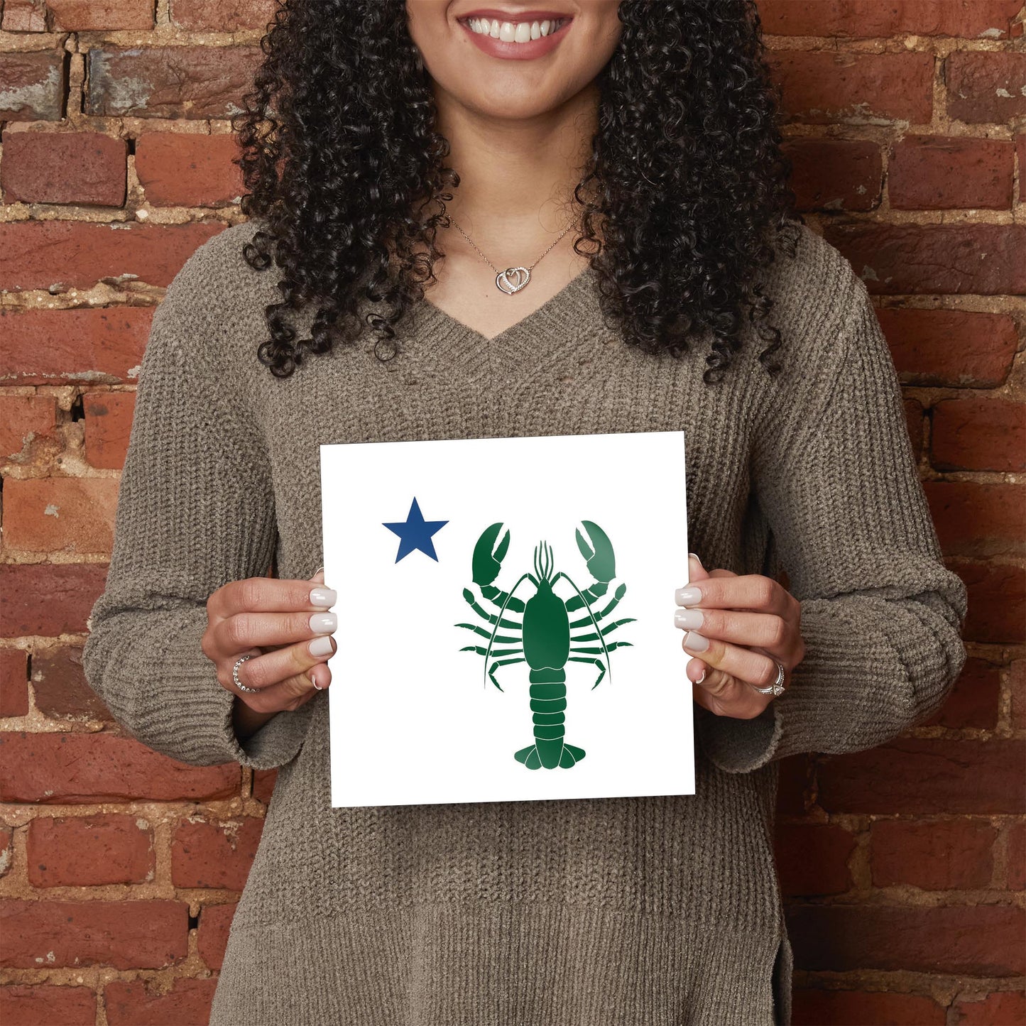 New England Star And Lobster | Hi-Def Glass Art | Eaches | Min 2