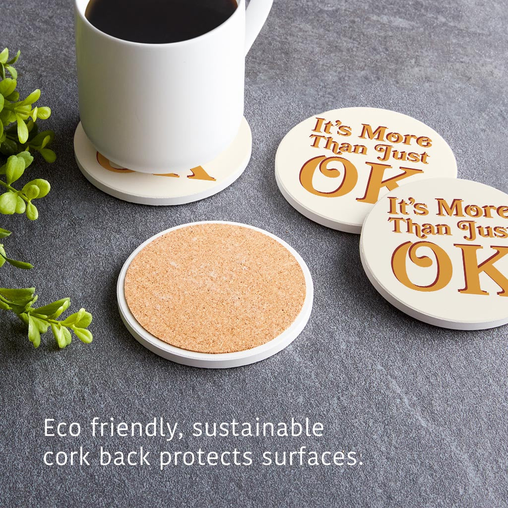 Modern Minimalist Oklahoma More Than Just Ok| Absorbent Coasters | Set of 4 | Min 2