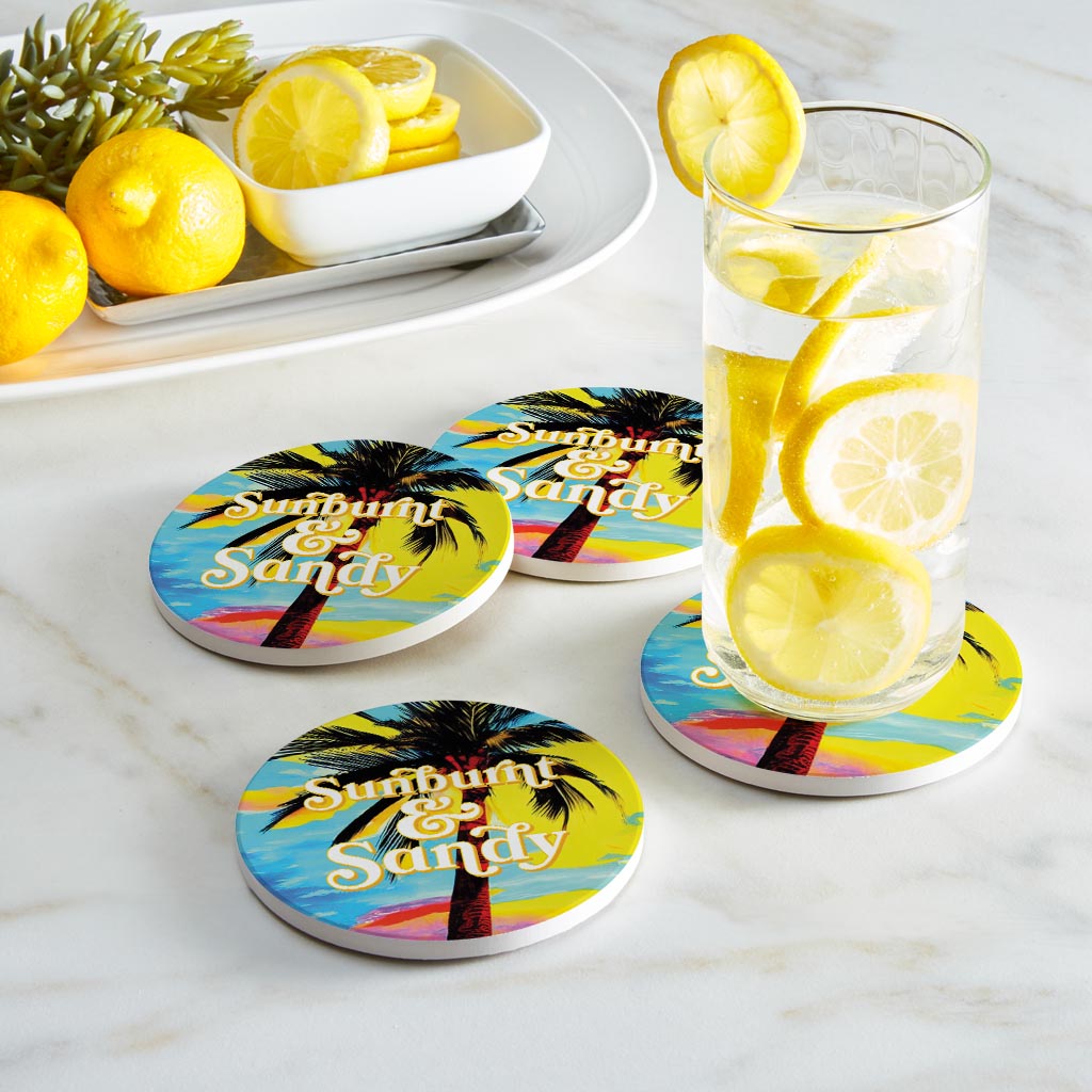 Sunburnt Sandy | Absorbent Coasters | Set of 4 | Min 2