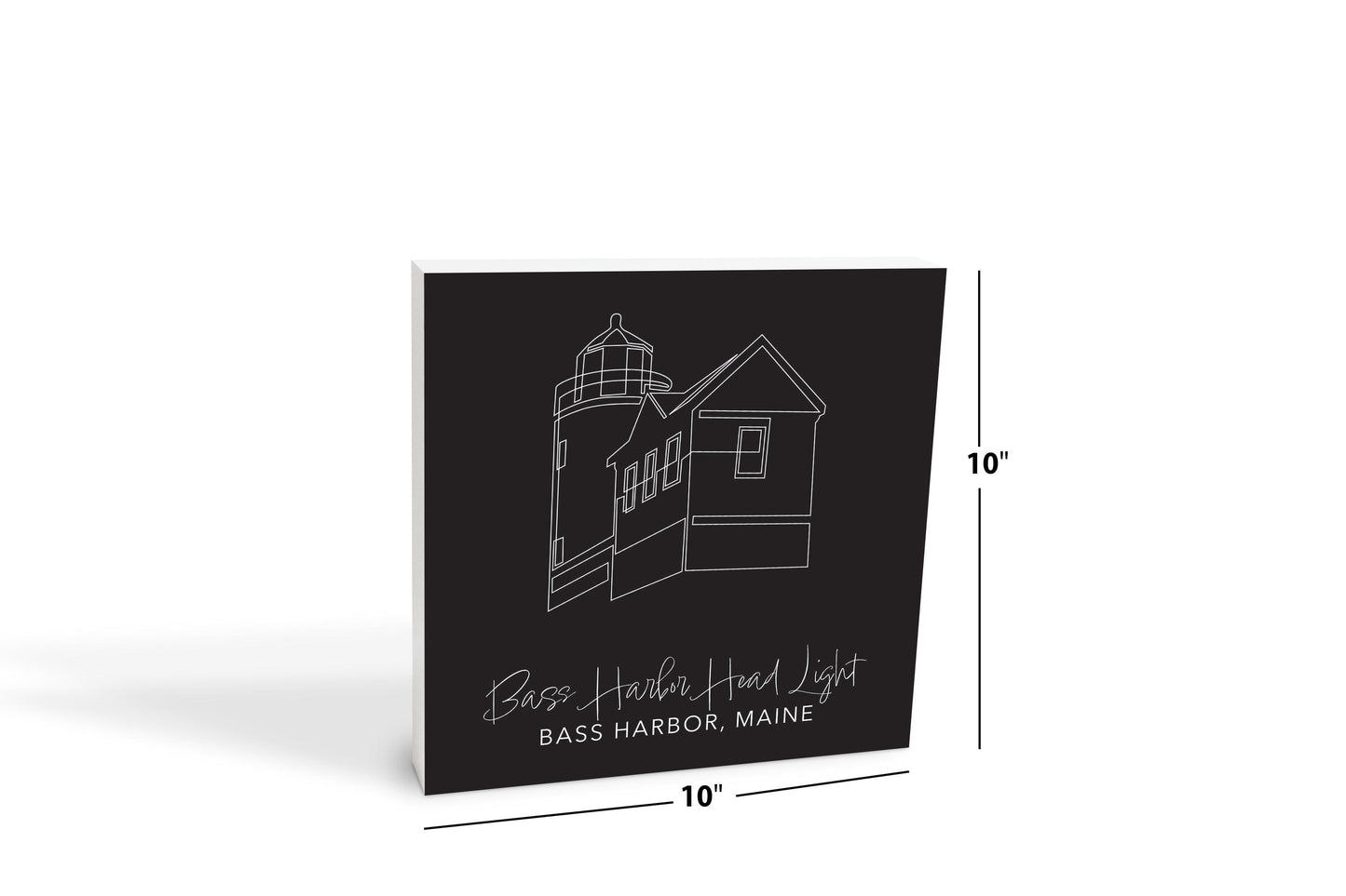 Black Bass Harbor Head Light | Wood Block | Eaches | Min 2