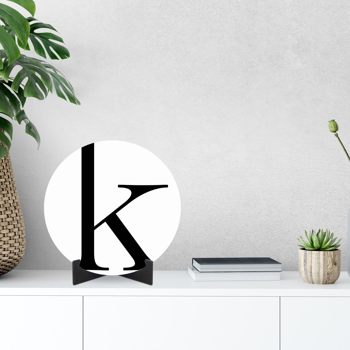 Minimalist Monogram K | Wood Sign | Eaches | Min 1