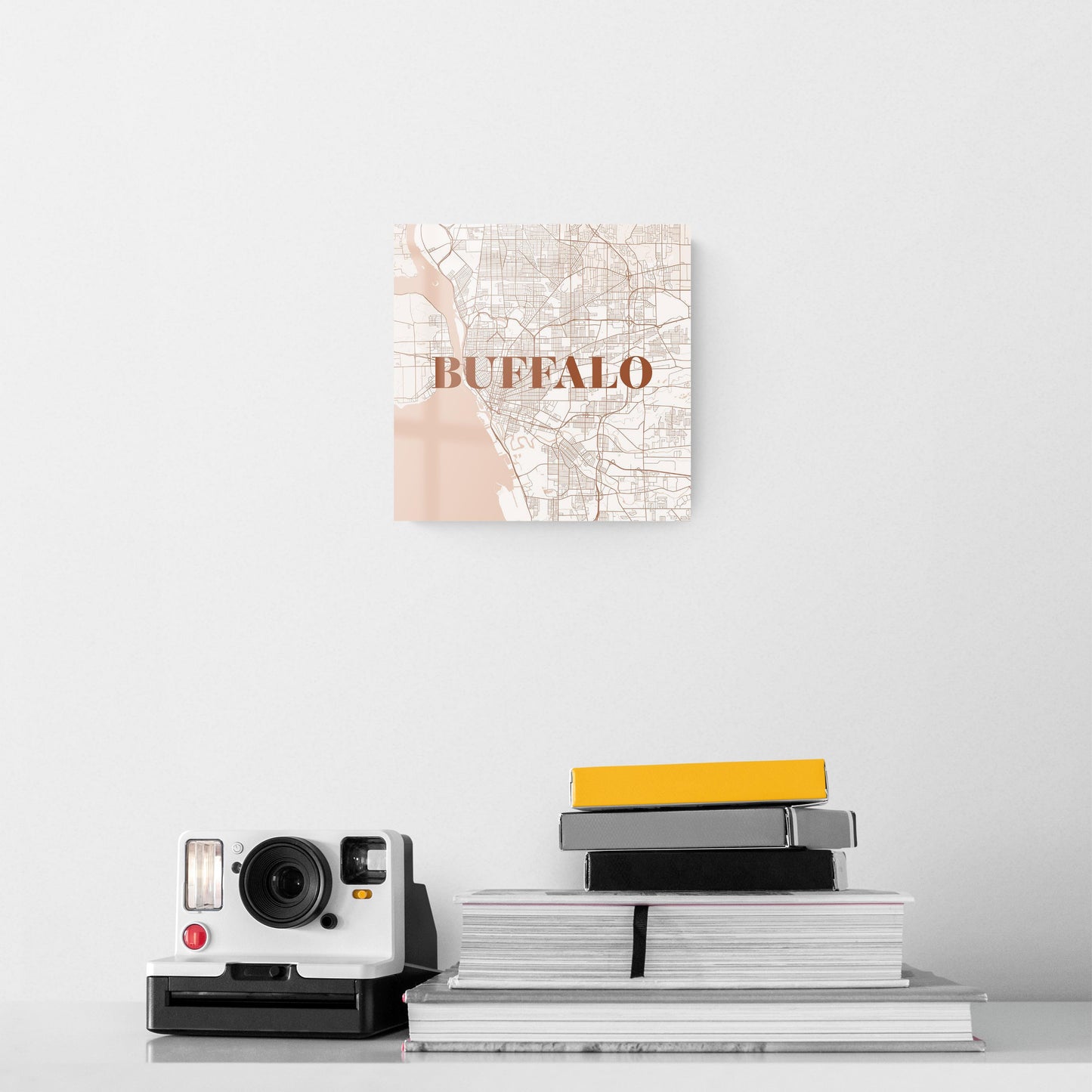 Modern Minimalist New York Buffalo Map | Hi-Def Glass Art | Eaches | Min 2