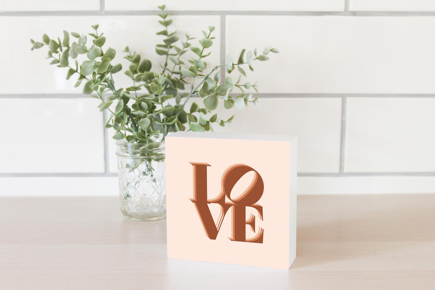 Modern Minimalist Pennsylvania Love Light | Wood Block | Eaches | Min 4