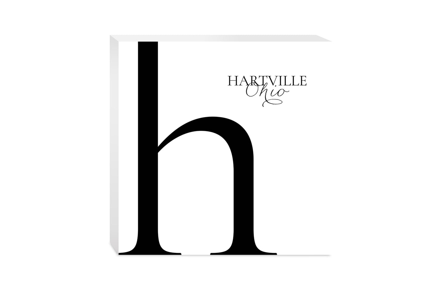 Hartville Oh Minimal Monogram | Wood Block | Eaches | Min 2