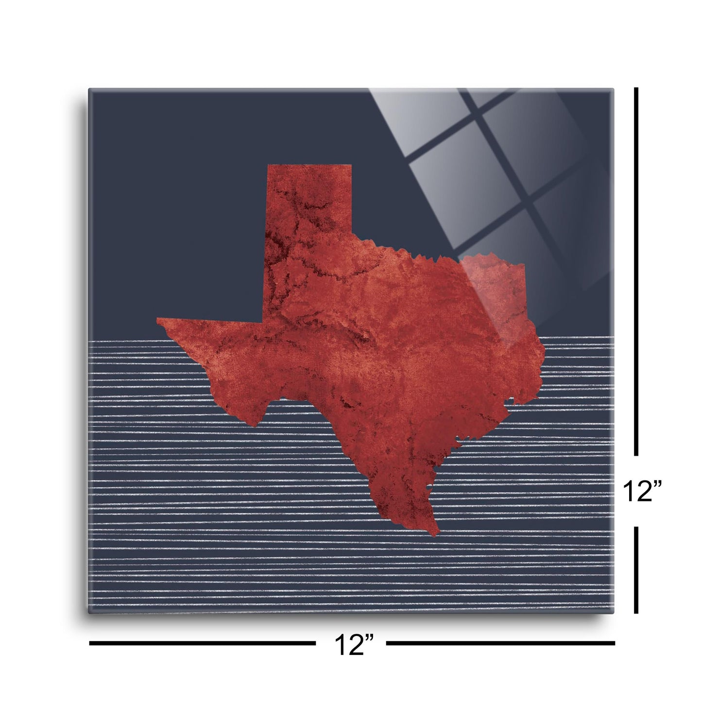 Modern Minimalist Texas Straight Line State Shape | Hi-Def Glass Art | Eaches | Min 1