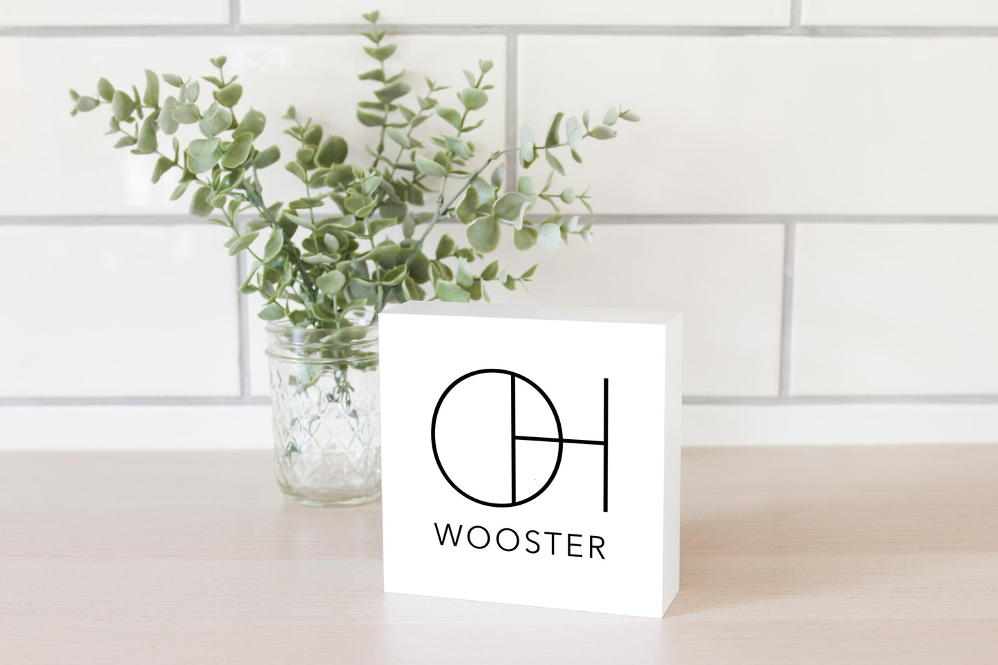 Wooster Oh State Initials And City Name | Wood Block | Eaches | Min 4