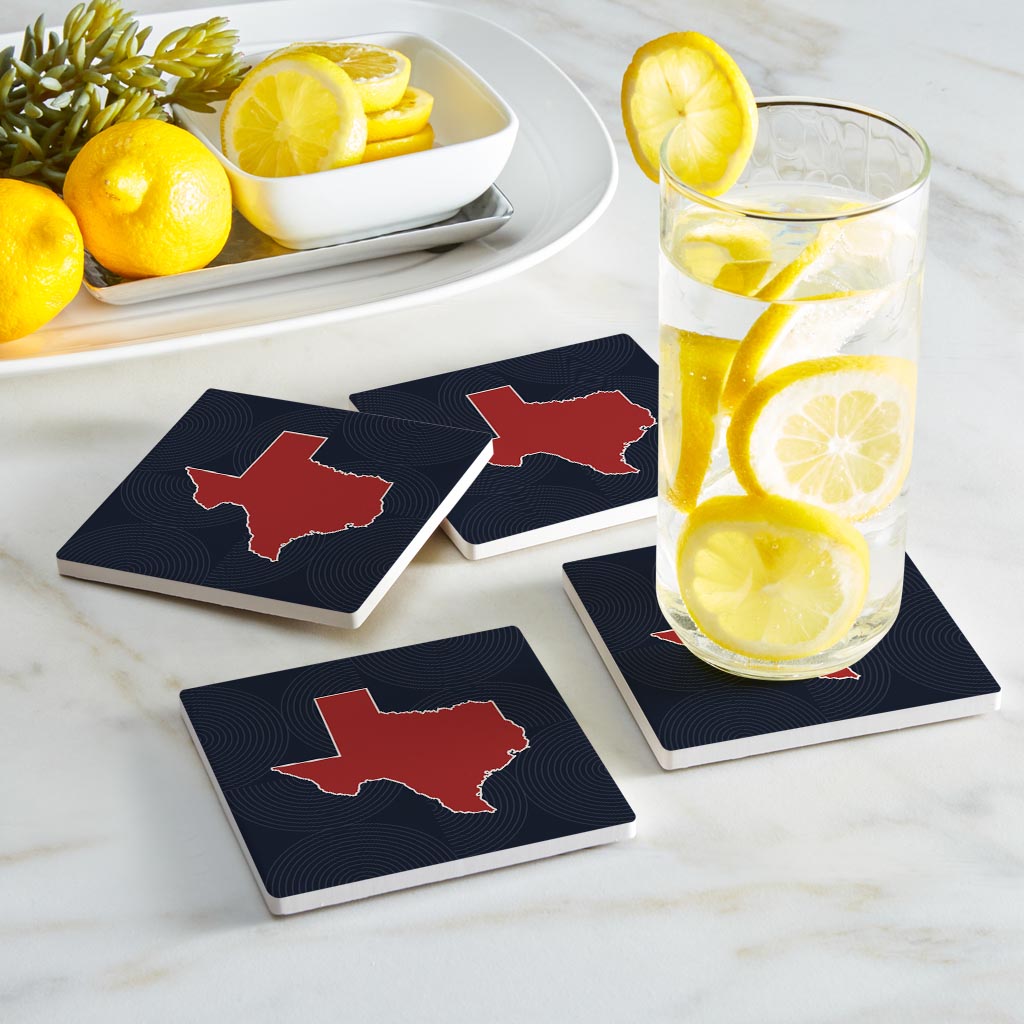Modern Minimalist Texas Colors Shape| Absorbent Coasters | Set of 4 | Min 2