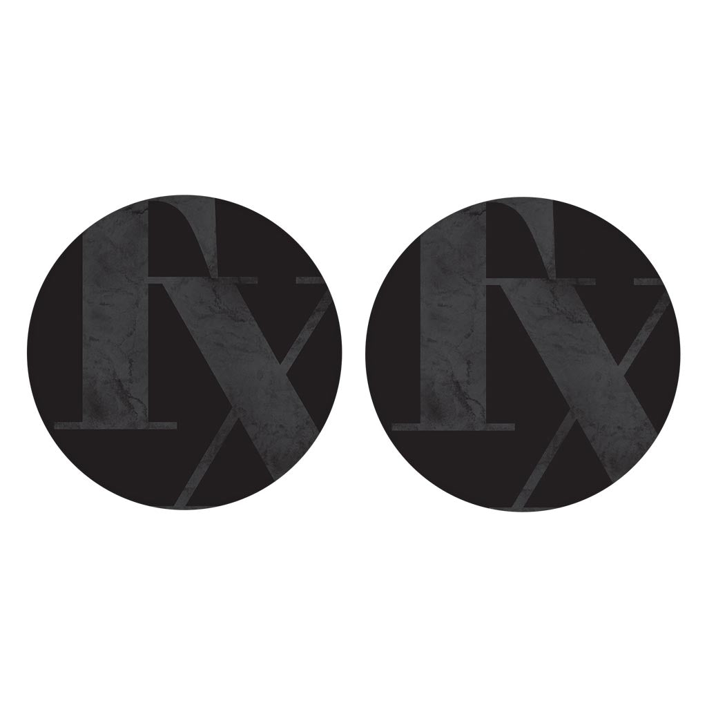 Modern Black Texas Initials| Absorbent Car Coasters | Set of 2 | Min 4
