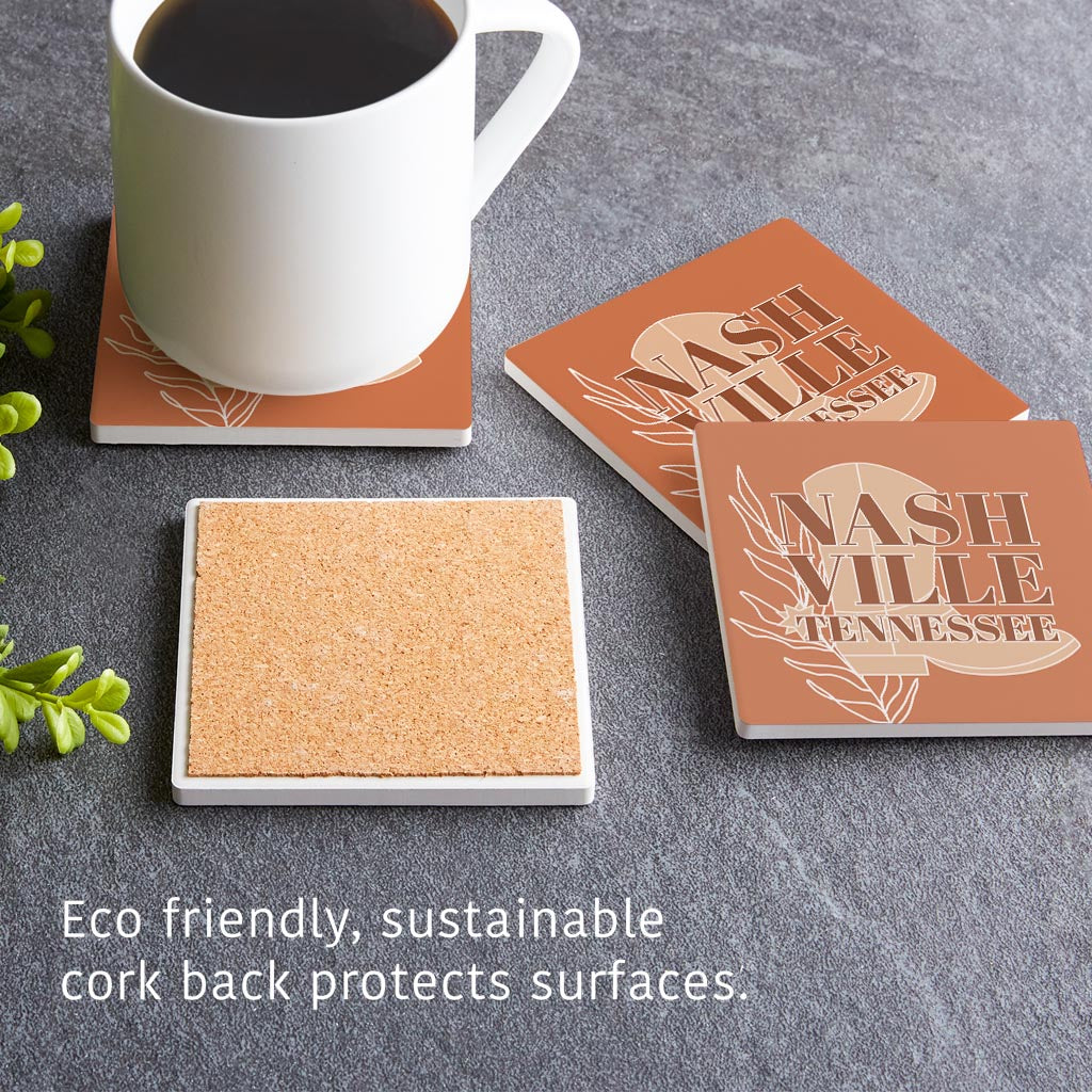 Modern Minimalist Tennessee Nashville Boot | Absorbent Coasters | Set of 4 | Min 2