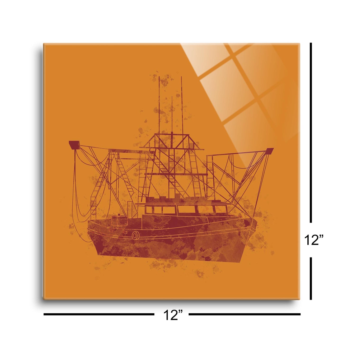 Louisiana Colorful Water Color Shrimp Boat | Hi-Def Glass Art | Eaches | Min 1