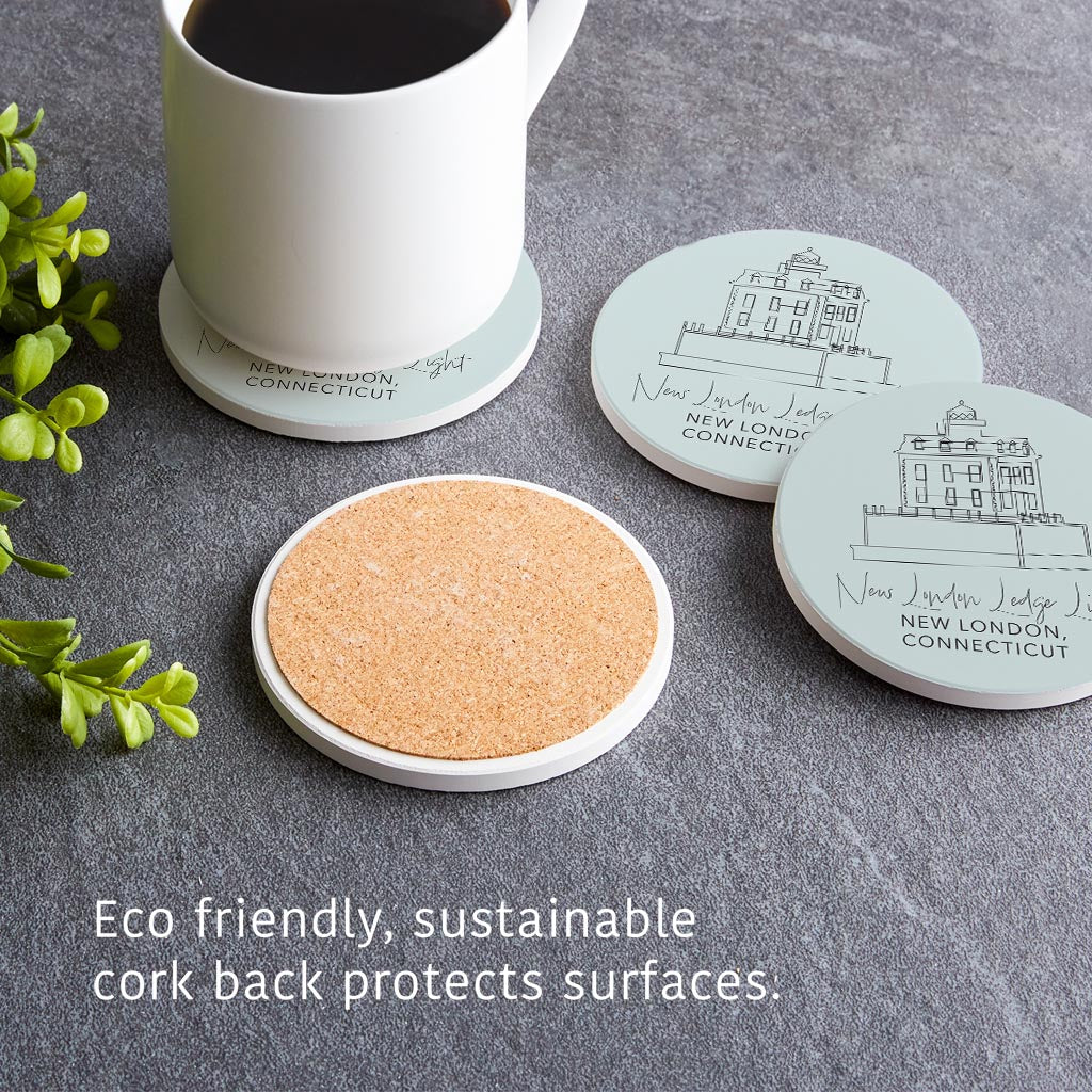New London Lodge Light Muted Coastal| Absorbent Coasters | Set of 4 | Min 2