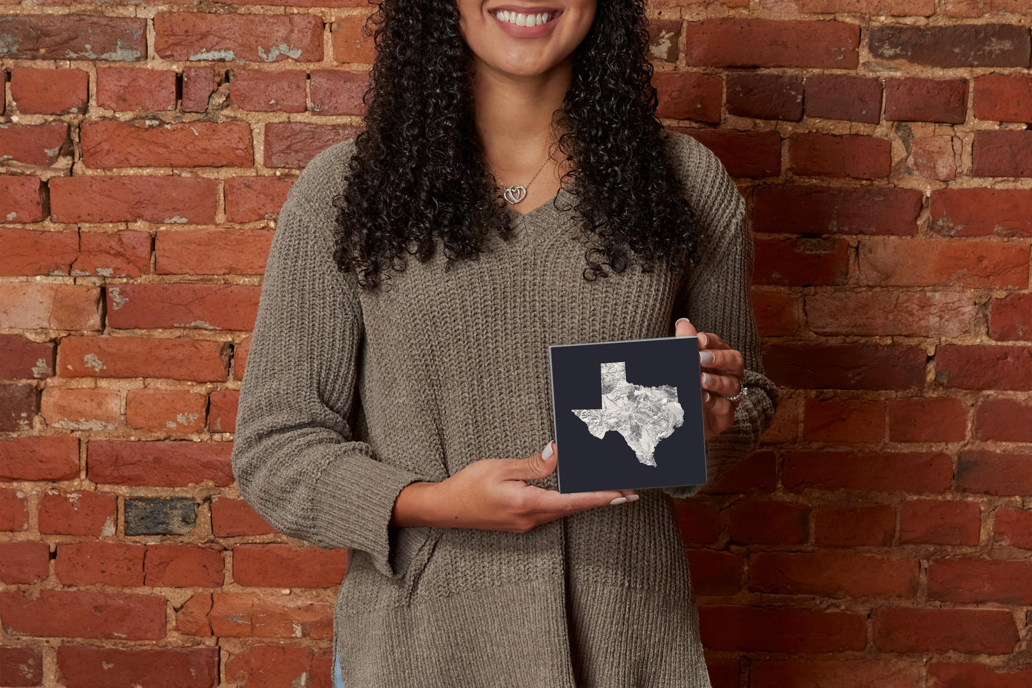 Modern Minimalist Texas Metal State Shape | Wood Block | Eaches | Min 4